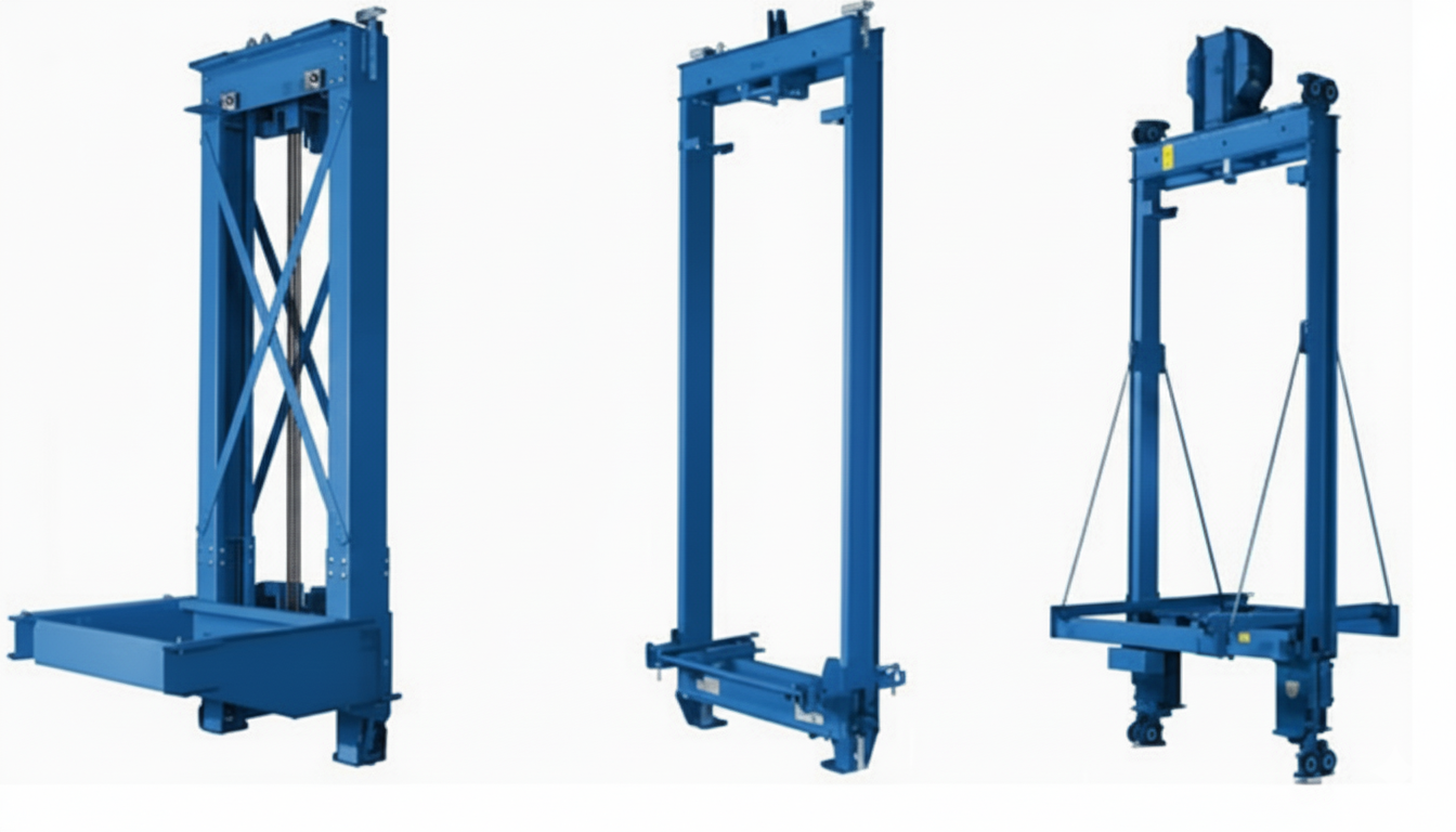 Industrial elevator car frame assembly and fabrication